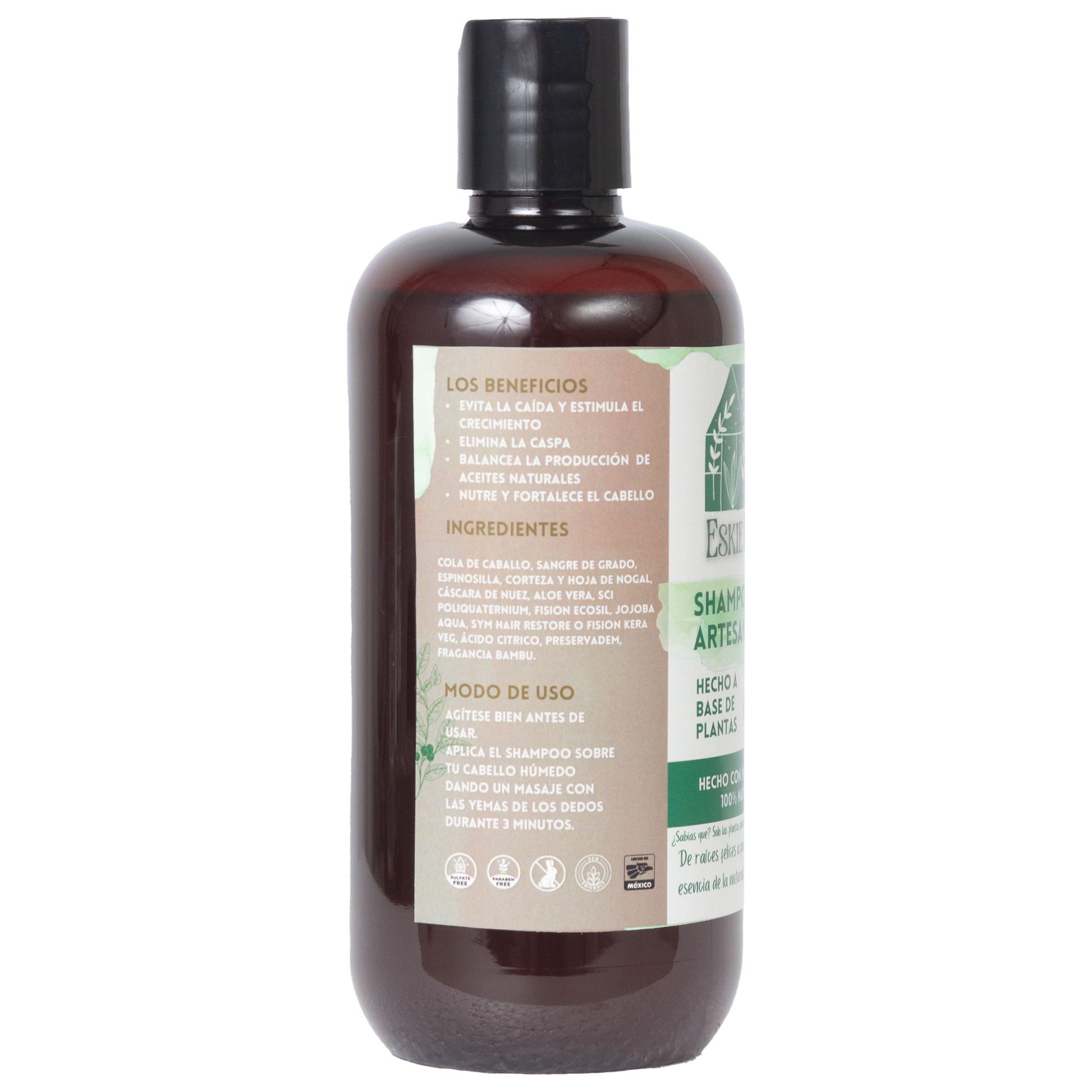 Shampoo natural para cabello con plantas medicinales Eskie Fresh